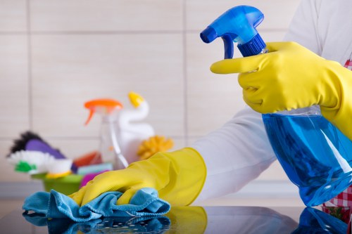 Team following safe carpet cleaning practices in a managed workspace