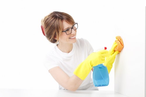 Local technician treating a stubborn fabric stain